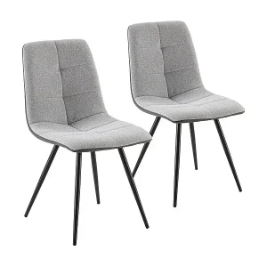 Stuhl-set 2 Prada, grauer Stoff und Kunstleder Knallerangebot