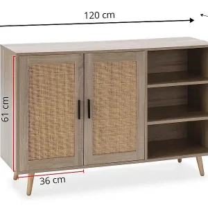 Must-Have Sideboard Dalia mit 2 Türen und 3 Fächern, Eichenfarbe